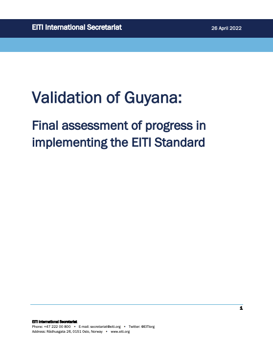Guyana 2021 Validation Report.